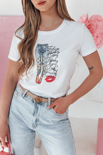 Női nyomtatott póló TRENDAY fehér Dstreet RY2825