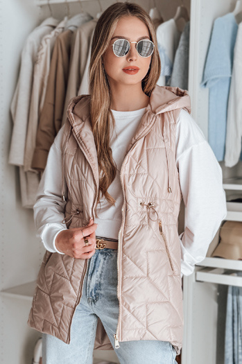 Női átmeneti steppelt mellény OLINVIA rózsaszín Dstreet TY4885