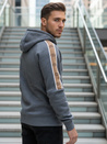 Férfi szürke kapucnis pulóver Dstreet BX5945
