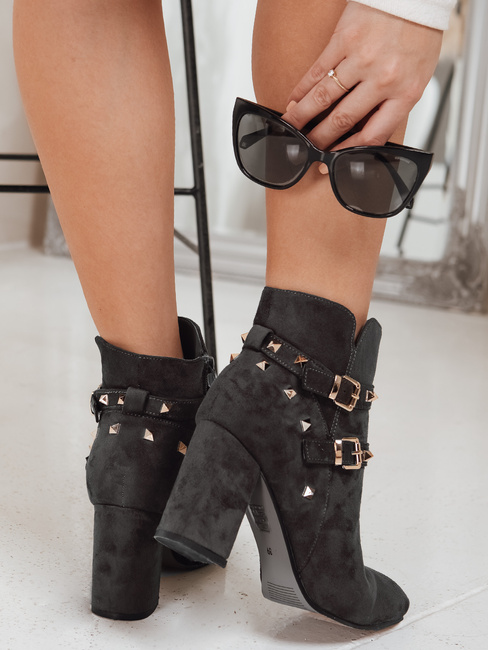 Női sötétszürke szarvasbőr csizma Dstreet ZY1257