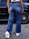 Női RETROFIT baggy farmer nadrág övvel szett kék színben Dstreet UY2233