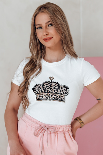 Női póló koronával BLINGESSO fehér Dstreet RY2878