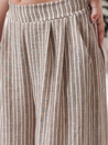 MODERESS női csíkos széles szárú nadrág barna Dstreet UY2695