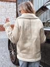 Női báránybőr ramones dzseki bézs Dstreet TY5245