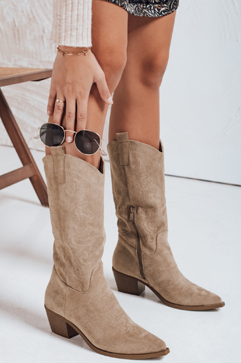 Női cowboy csizma bézs Dstreet ZY1091 Dstreet ZY1091