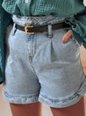 Női farmer rövidnadrág övvel SHORT LOVER kék Dstreet SY0468