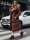 Női hosszú steppelt kabát FAVI barna Dstreet TY4962