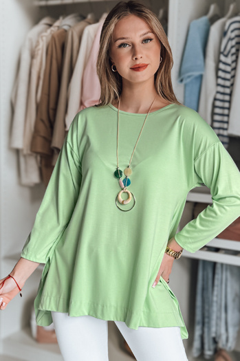 Női vajkrémes oversize blúz COMFILA medállal világoszöld Dstreet RY2792