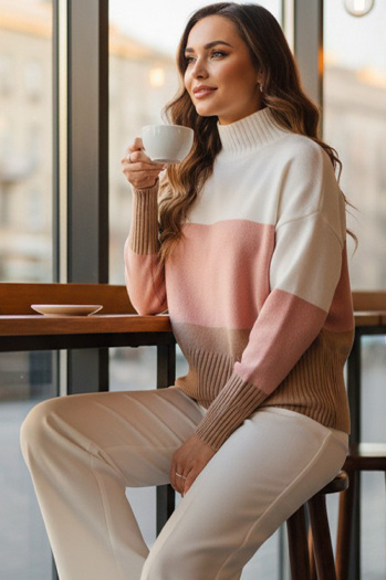 Női STRIPELO pulóver rózsaszín Dstreet MY2417