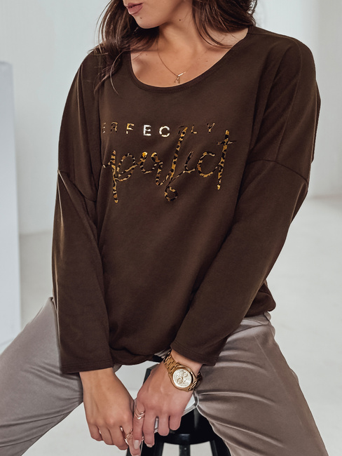 Női oversize blúz PERFSTYLE csokoládé Dstreet RY2667