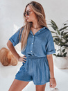 Női lenvászon oversize szett LINEN LOVE tengerészkék Dstreet AY1138