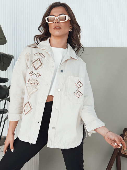 Kurtka damska jeansowa FILOMENAS beżowa Dstreet TY4313