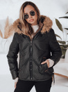 Női télikabát COLDLIKE steppelt kapucnival fekete Dstreet TY5001
