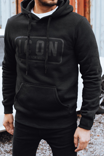 Férfi nyomtatott szigetelt pulóver fekete Dstreet BX5919