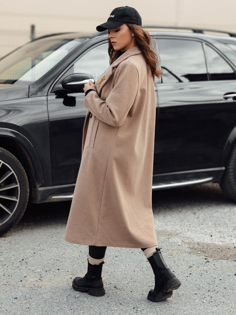 Női oversize MANTOVA hosszú camel kabát Dstreet NY0739