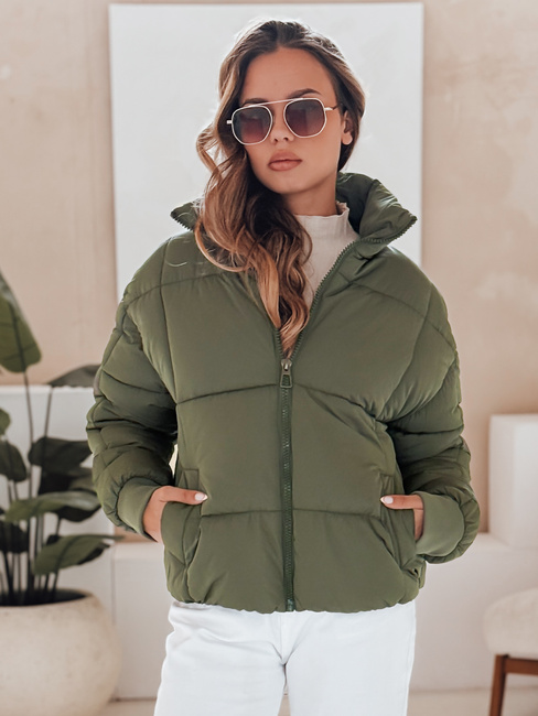 Női téli rövid steppelt dzseki VIBEGIRL zöld Dstreet TY4946