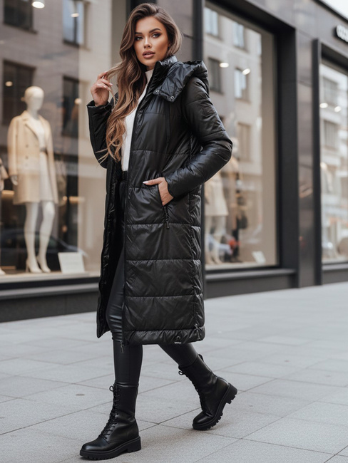 Női átmeneti dzseki ORVITA steppelt kapucnival fekete Dstreet TY5024 D Street TY5024z