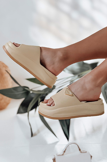 Női platform flip-flop SUN STEPS khaki Dstreet ZY0847 ZY0847