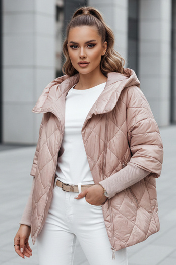 Női átmeneti steppelt oversize dzseki PUFFILOF rózsaszín Dstreet TY4854