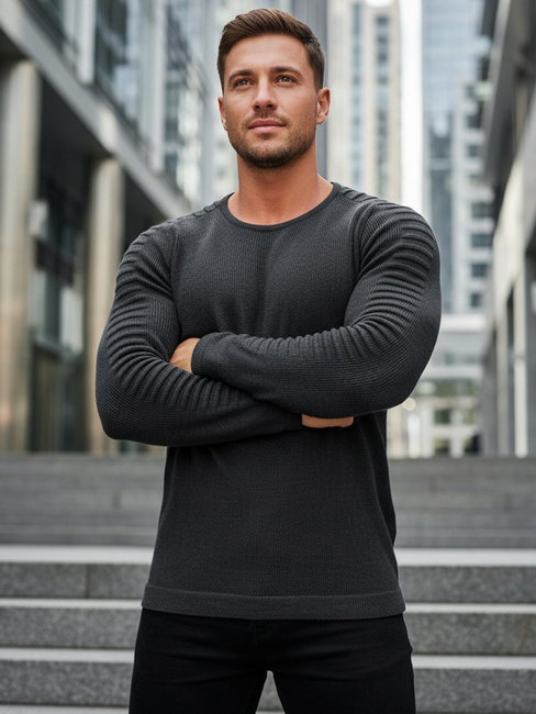 Férfi pulóver antracit színben WX1604