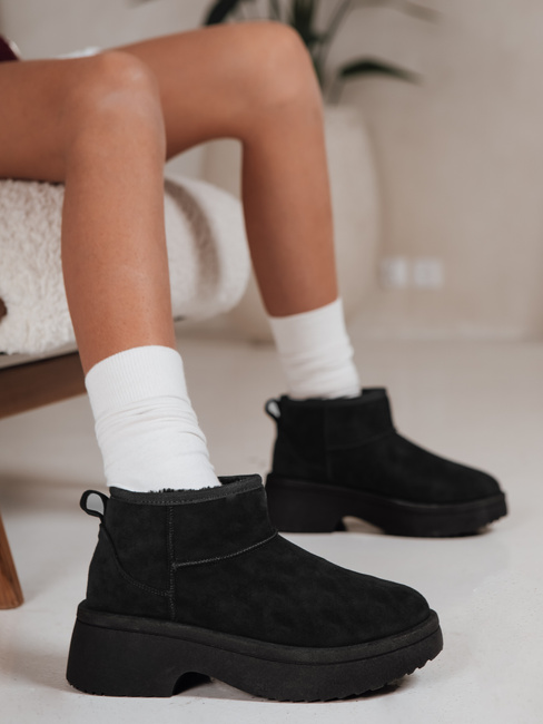 Női hócsizma vastag talppal fekete Dstreet ZY1284 ZY1284