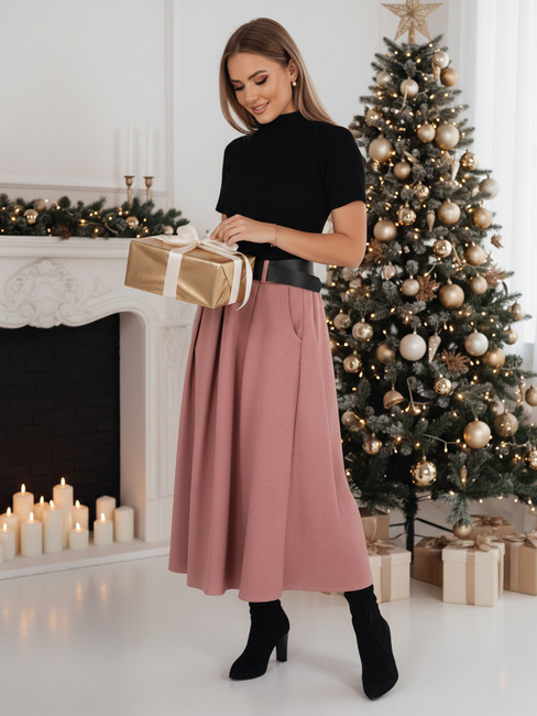 Női midi szoknya rózsaszín Dstreet CY0476z