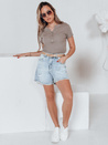 Női egyméretű bordázott blúz KISS LOOK barna Dstreet RY2827
