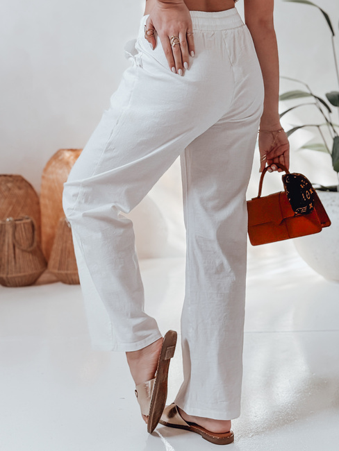 Női alkalmi széles szárú nadrág BOHO DAY fehér Dstreet UY2652