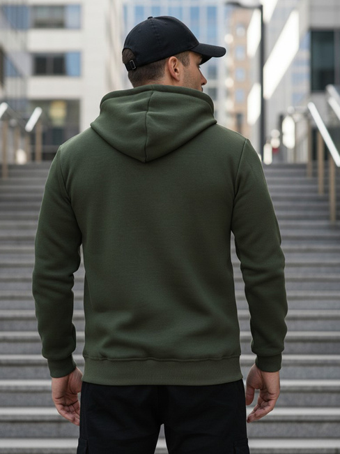 Férfi khaki színű kapucnis pulóver Dstreet BX5913