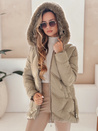 Női télikabát LOVEINSIDE steppelt szőrmével camel Dstreet TY5051