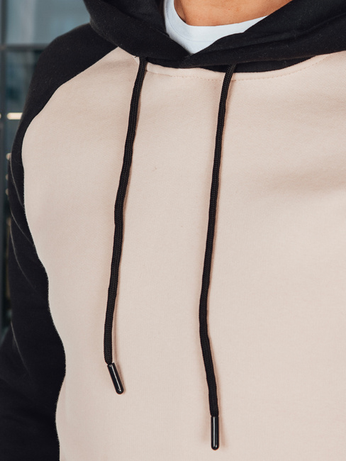 Férfi basic kapucnis pulóver bézs Dstreet BX5890