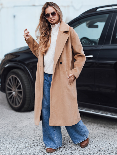 Női átmeneti oversize barna kabát Dstreet NY0767