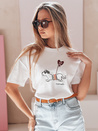 Női oversize póló kutyával CUTE TAIL fehér Dstreet RY2904_1
