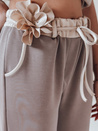 Női vajszínű alkalmi nadrág virágokkal LEGISSA melegítőnadrág cappuccino Dstreet UY2407