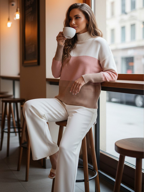 Női STRIPELO pulóver rózsaszín Dstreet MY2417