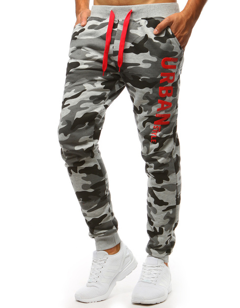 Férfi melegítőnadrág camo szürke színben Dstreet UX3515