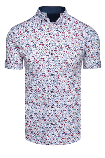 Férfi rövid ujjú fehér ing Dstreet KX1071