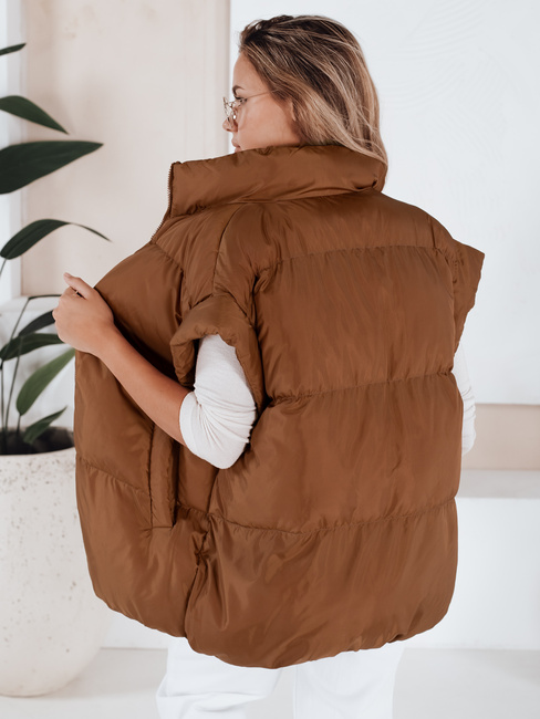 Női steppelt mellény NIMIA camel színben Dstreet TY3249