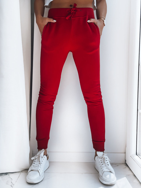 Női szabadidőnadrág FITS piros színben Dstreet UY0537z