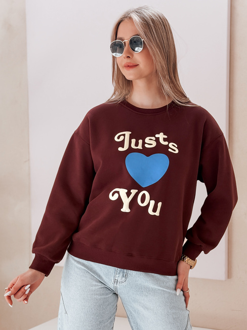 Női oversize nyomtatott pulóver FEELME burgundi Dstreet BY1474
