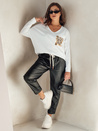 GLAMZONE női oversize nyomtatott blúz fehér Dstreet RY2683_3