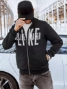 Férfi cipzáros mintás pulóver fekete színben Dstreet BX5413_1