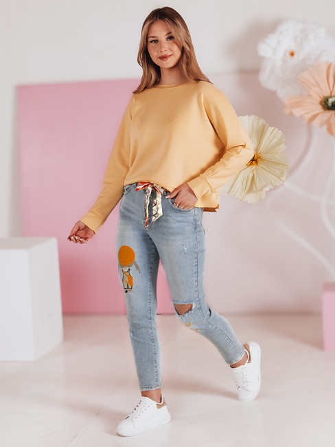 Női farmernadrág slim fit nadrág övvel GIRLHOOD kék Dstreet UY2484