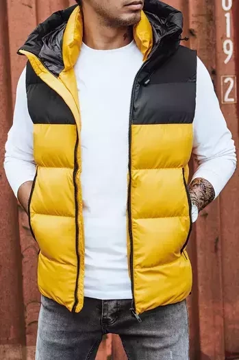 Sárga férfi steppelt mellény Dstreet TX4171