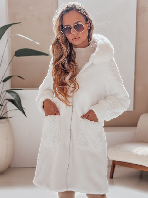 Női szőrme kabát MISSFLUFF fehér Dstreet TY4983