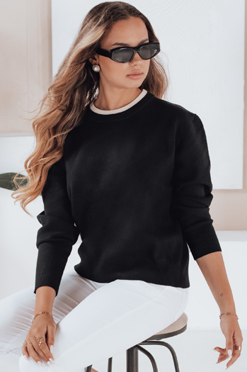 Női basic pulóver DARMILA fekete Dstreet MY2504