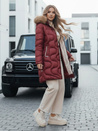 Női télikabát VIRELIA steppelt kapucnival bordó Dstreet TY4935 TY4935