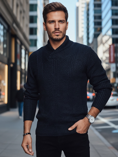 Férfi sötétkék pulóver Dstreet WX2257z