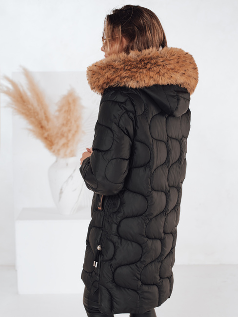 Női télikabát VIRELIA steppelt kapucnival fekete Dstreet TY4937