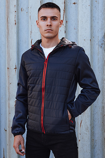 Férfi átmeneti steppelt kapucnis dzseki tengerészkék Dstreet TX4861